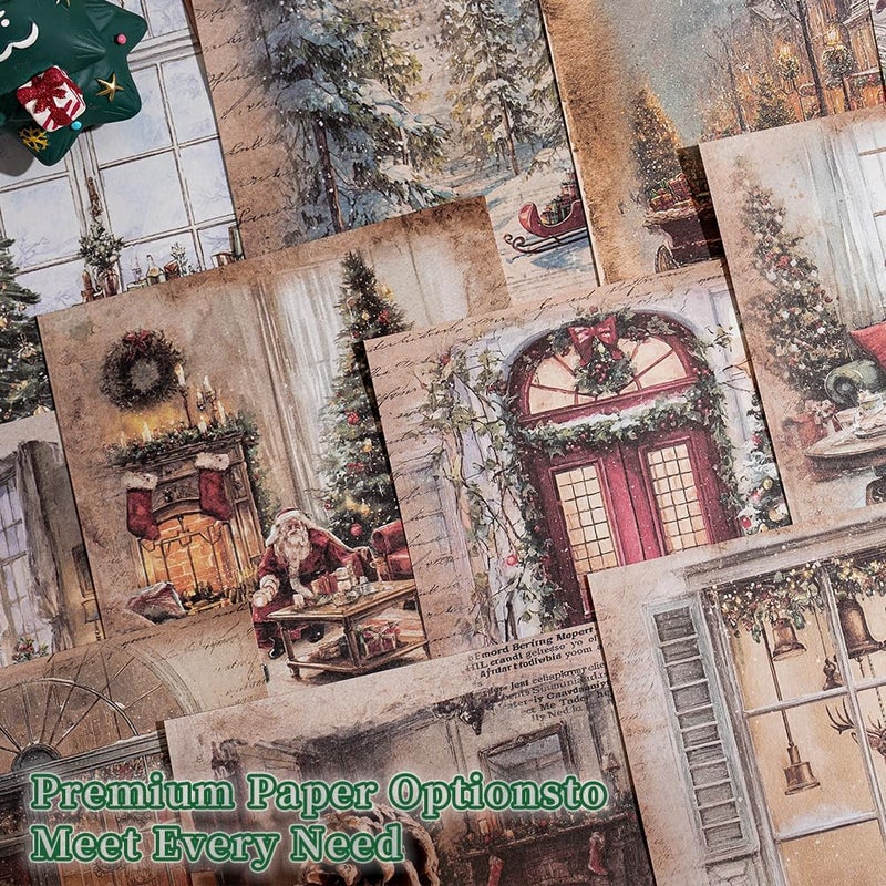 icceemee Scrapbooking Supplies Kit, Christmas Theme Scrapbooking Kit for Bullet Junk Journaling, Stationery, A6 Grid Notebook, Flower DIY Journaling Supplies, Birthday Craft Gift for Teen Girls - Image 5
